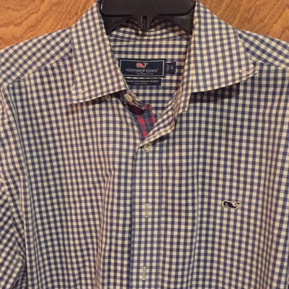 Vineyard Vines Blue and White Check Dress Shirt
